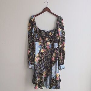 ASOS Green and Blue Long Sleeve Sundress